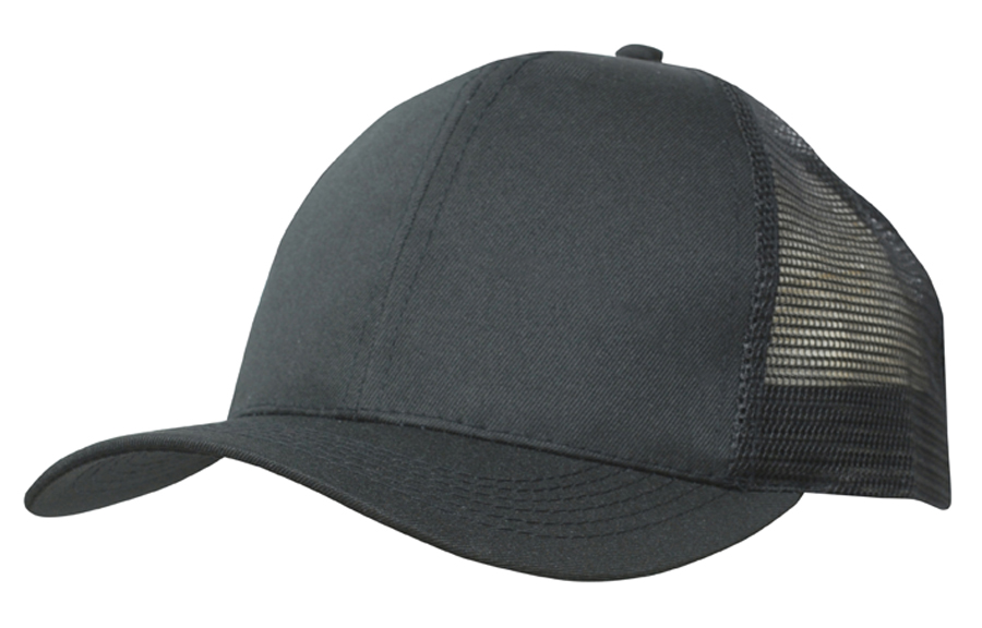 Recycled Breathable Poly Twill w/ Mesh Back Cap | AG3982 ECO in Black