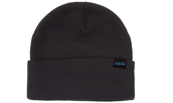 Recycled Rolled Up Beanie | AG3985 ECO in Black