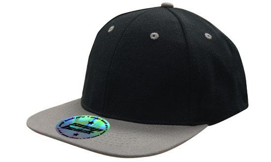 Two Tone Premium American Twill Snap Back w/ Pro Styling | AG4106 in Black