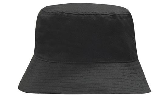 Breathable Poly Twill Bucket Hat | AG4107 in Black