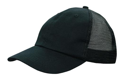 Chino Twill Cap w/ Soft Mesh | AG4145 in Black