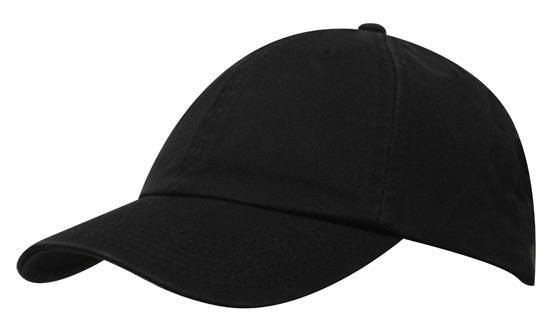 Washed Chino Twill Cap | AG4168 in Black