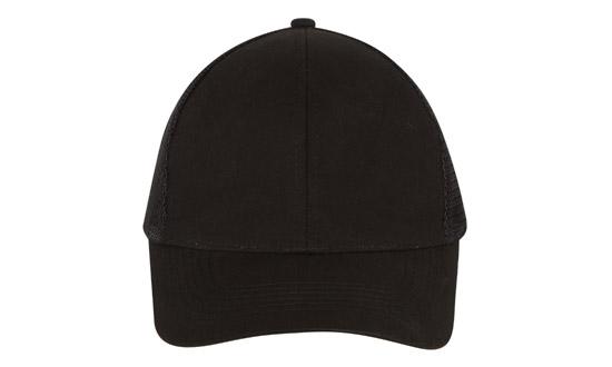 Brushed Cotton Cap w/ Mesh Back | AG4181 in Black