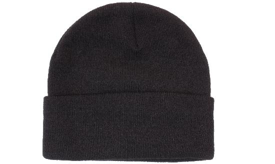 Acrylic Rolled Up Beanie Toque | AG4243 in Black