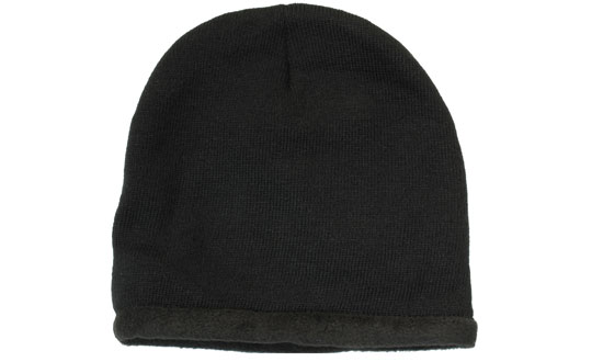 Roll Down Acrylic & Polar Fleece Skull Beanie Toque | AG4253 in Black
